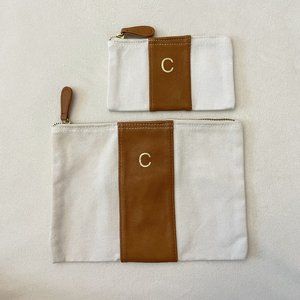 Custom Canvas Pouch Set with Faux Letter Detail